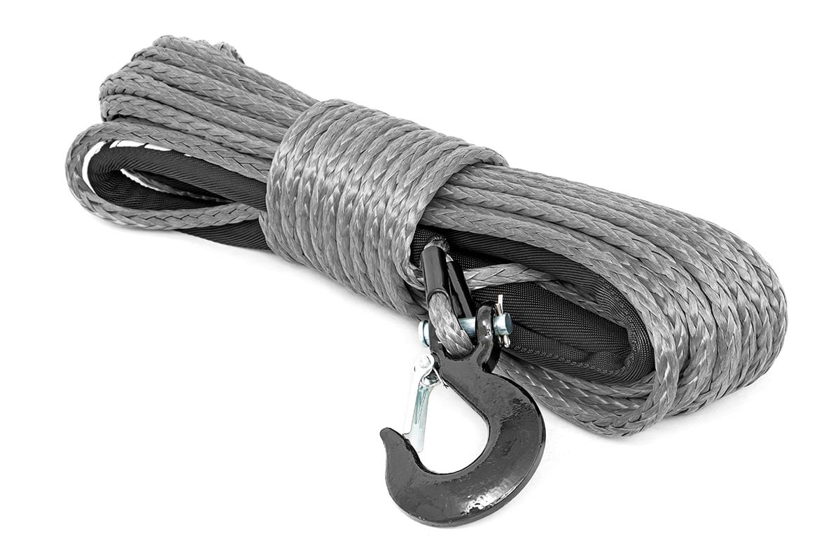 Synthetic Rope - Rough Country - 3/8 Inch | 85 Ft Length | 16,000 lbs - Gray
